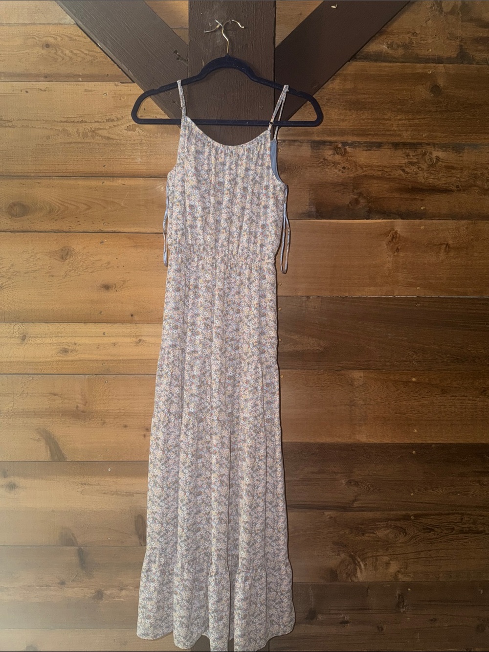 Sienna Sky Lavender Floral Maxi Dress with Thin Straps